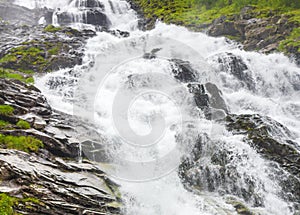 Beautiful Hjellefossen waterfall Utladalen Ã˜vre Å rdal Norway. Most beautiful landscapes